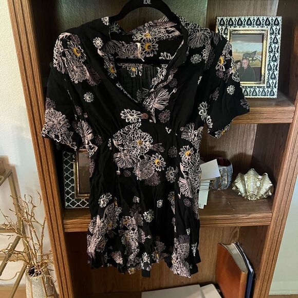 FREE PEOPLE BLUE HAWAII SHORT SLEEVE DRESS - Picture 2 of 4